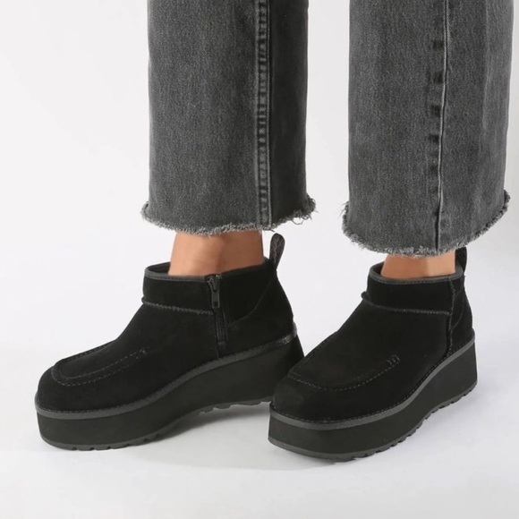 UGG Shoes - UGG Women’s Platform Suede Ankle Boots Black Size 7.5 – Chunky Lug Sole, New